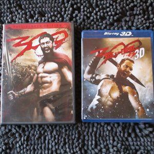 Excellent Used Condition 300 Full Screen DVD & 300 Rise of An Empire Blu Ray 3D